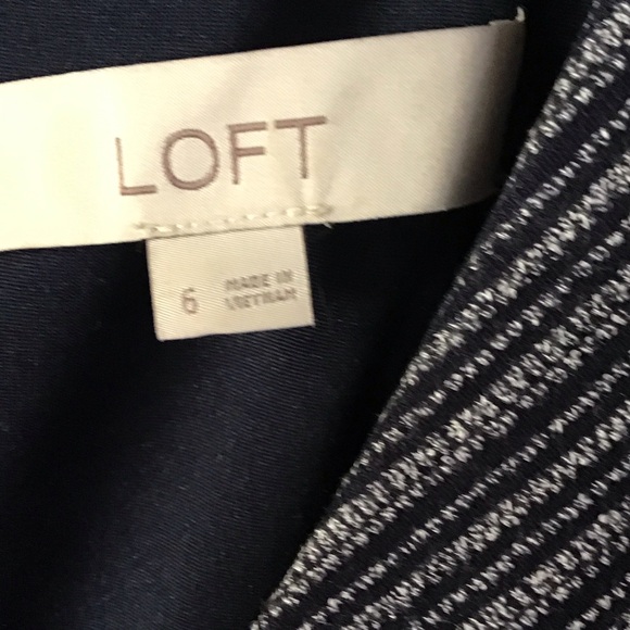 LOFT Black and White Striped Midi Dress Size 6 V Neck Lined Sleeveless - Picture 5 of 9